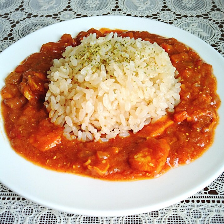 おうちカフェ♪完熟トマトのチキンカレー